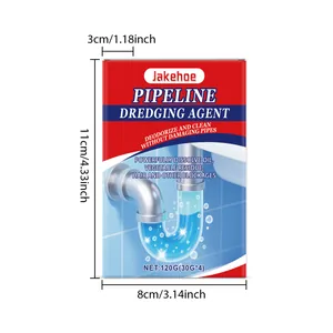 Detailed dimensions of 120g pipeline dredging powder agent for pipe cleaning