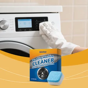 JAKEHOE washing machine cleaner tablets 12 pieces box and deep clean formula detail