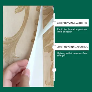 Détail en gros plan d'une colle de réparation de papier peint à haute adhérence