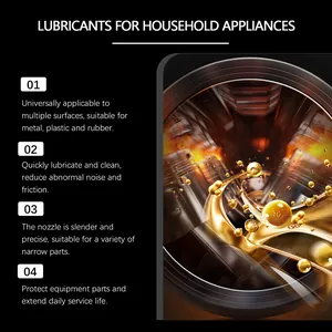 Lubrifiant universel pour appareils ménagers, réduction du bruit et protection.