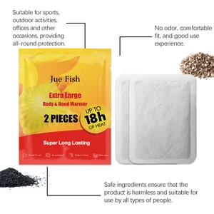 Detalle del calentador de cuerpo y manos Jue Fish extra grande con 18 horas de calor