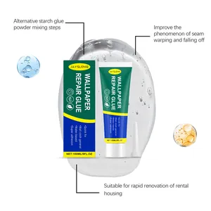 Vue détaillée de la texture du gel de colle JAYSUING et de son emballage de 150 ml