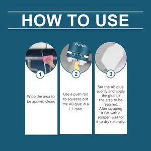 Step-by-step instructions for Jue Fish industrial metal repair AB glue adhesive