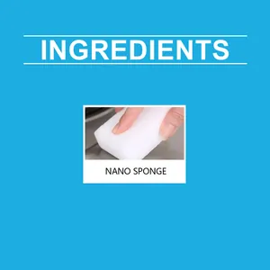 Close-up detail of a white nano magic sponge eraser for kitchen cleaning tasks.