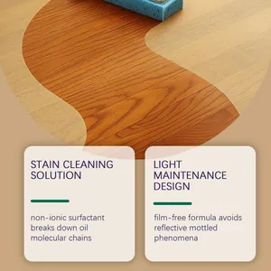 Vista detallada de la limpieza de suelos de madera con tensioactivo no iónico eficaz.