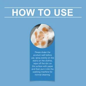 Instructions détaillées sur l'utilisation du spray nettoyant pour taches sur les vêtements.