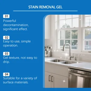 Gel limpiador quitamanchas multiusos para superficies de cocina y fregaderos brillantes.