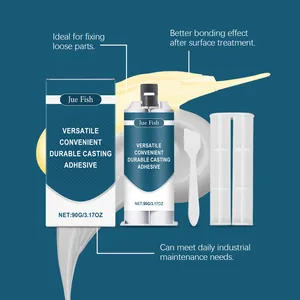 Detailed view of Jue Fish industrial casting adhesive for metal and tile repair