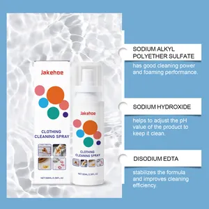 Détail du spray nettoyant Jakehoe montrant les ingrédients et la formule