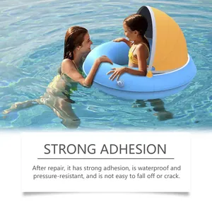 Waterproof repair patch for inflatable pool rings showing strong adhesion and durability.