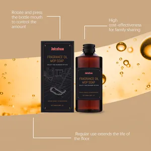 Botella y caja de jabón de fregona con aceite de fragancia Jakehoe con beneficios