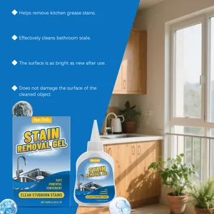 Gel eliminador de manchas multiusos Jue Fish para limpieza eficaz de cocina y baño detalle