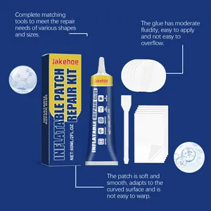 Inflatable patch repair kit with 60ml glue and multiple patches for air mattresses