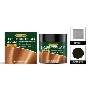 Jaysuing 3-in-1 leather conditioner and cleaner kit complete with applicator sponge and towel