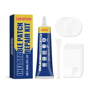 JAKEHOE inflatable repair kit with 60ml waterproof glue and clear patches for airbeds