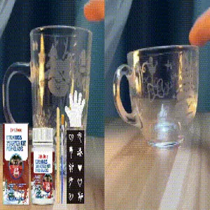 Glas-Ätz-Starterset mit Creme und Schablonen für DIY-Tassen
