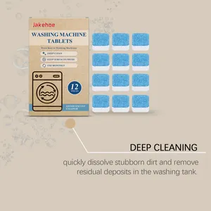 Jakehoe washing machine cleaning effervescent tablets 12 pieces pack for deep cleaning