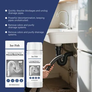 Effective pipeline dredge powder for dissolving grease and hair in kitchen sinks.