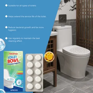 JAKEHOE toilet bowl cleaner tablets 10pcs shown with modern bathroom scene context