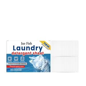 Jue Fish laundry detergent sheets 30 pieces for powerful stain removal and fresh scent
