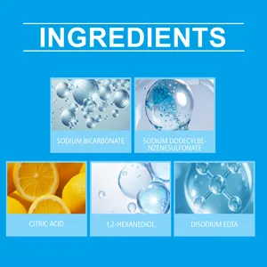Dettaglio degli ingredienti delle compresse per la pulizia professionale del frigorifero