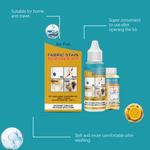 Detailed view of Jue Fish fabric stain remover kit highlighting gentle stain removal results