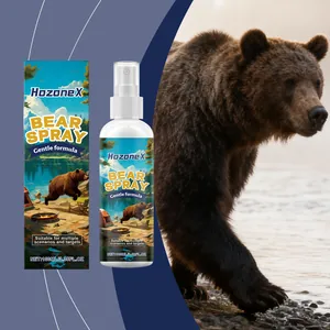 HozoneX 100ml berenspray fles en verpakking voor veiligheid tijdens hiken en kamperen