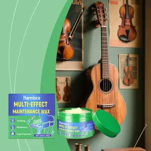 Close-up of Harmisca multi-effect maintenance wax paste for polishing musical instruments