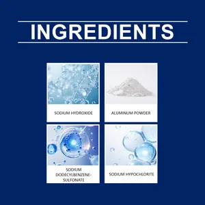 Detaillierte Inhaltsstoffliste des Rohrreinigers mit Natriumhydroxid und Aluminiumpulver