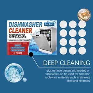 Professional dishwasher cleaner tablets for deep cleaning grease and odors from tableware