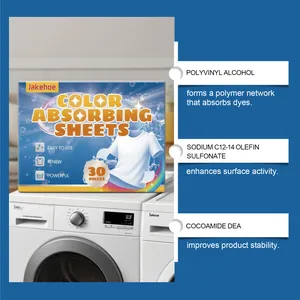 Ingredient list for color absorbing sheets including Polyvinyl Alcohol and Cocoamide DEA.