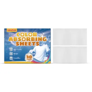 JAKEHOE 30pcs laundry color absorbing sheets for deep dye adsorption and clothes protection