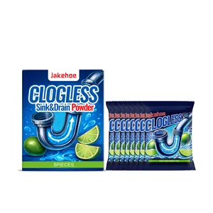 Jakehoe Abflussreiniger Pulver für Küche und Bad zur Rohrreinigung 8er Packung Set
