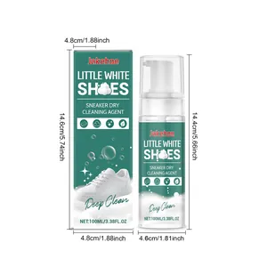 Jakehoe sneaker dry cleaning agent 100ml foam cleaner with dimensions shown on white