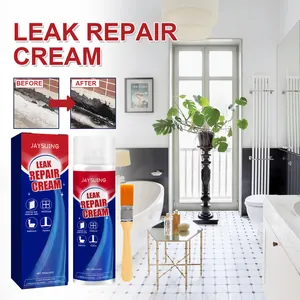 Detailed view of Jaysuing leak repair cream with applicator brush for bathroom pipes