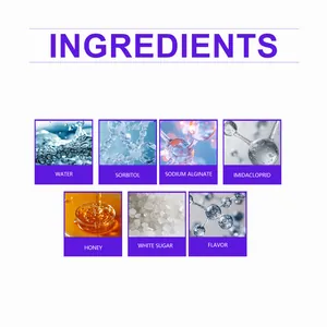 Vue détaillée des ingrédients du spray anti-araignées MOONSPRY incluant imidaclopride et miel