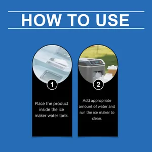 Step-by-step instructions for using deep cleaning tablets in a portable ice maker