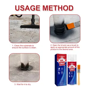 Step-by-step usage guide for waterproof leak repair cream with brush application.