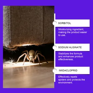 Liste détaillée des ingrédients du spray anti-araignées, incluant l'imidaclopride.
