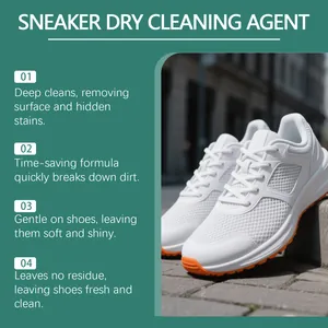 Detail view showing professional results of sneaker foam cleaner on white mesh shoes