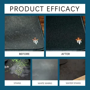 Limpiador profesional de alfombrillas de ratón antes y después de quitar las manchas