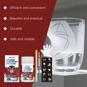 Glasätzcreme-Starterset mit Schablonen für permanente DIY-Glasdesigns