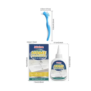 Detailed dimension guide for household stain cleaner gel and cleaning brush set.