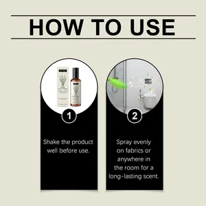 Step-by-step instructions for using Jue Fish room linen spray for long-lasting scent.