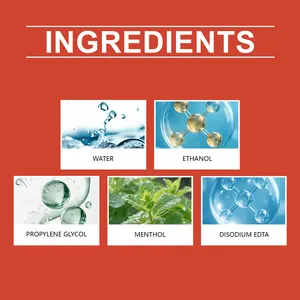 Gedetailleerde ingrediëntenlijst voor marterspray met water, ethanol en mentholextract