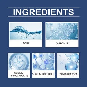Detailed view of the main active ingredients in household stain removal cleaning gel