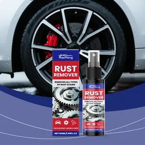Rayhong 50ml rust remover spray and packaging box for professional car wheel maintenance