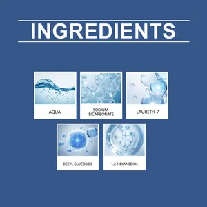 Detailed ingredients list for jewelry cleaning liquid including aqua and sodium bicarbonate