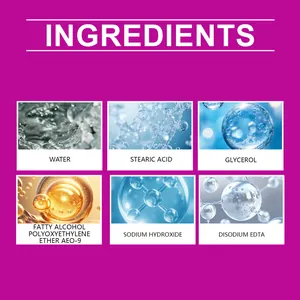 Close-up of cleaning ingredients for shoe kit featuring Stearic Acid and Sodium Hydroxide