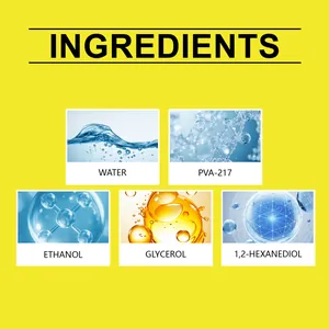 Detailed puzzle glue ingredients including water, PVA-217, ethanol and glycerol